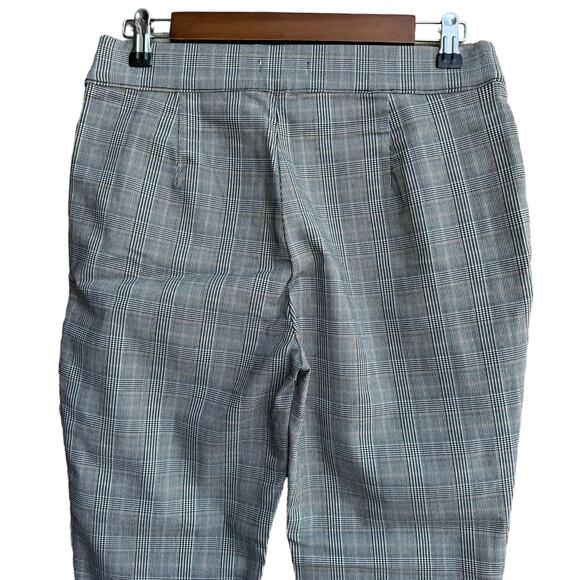 New Calvin Klein Women Gray Plaid Stretch Flat Front Mid Rise Suit Pants 8 - Picture 4 of 7